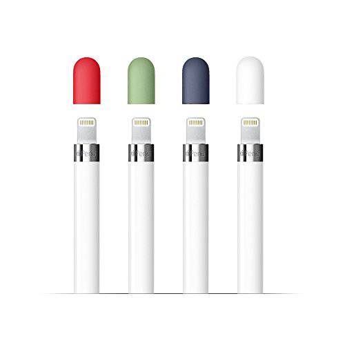FRTMA 애플 펜슬 캡, 4 컬러 콤보 - 미드나잇 블루/ 화이트/ 민트/ 레드