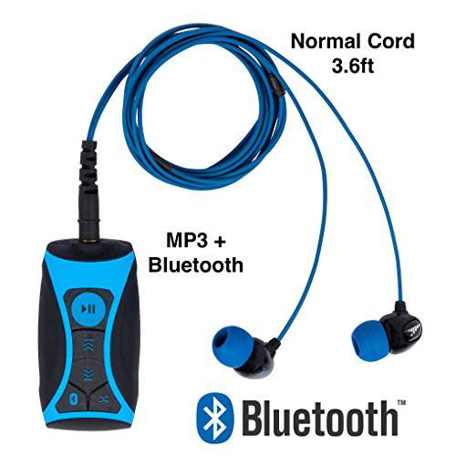 100% 방수 스트림 MP3 음악 플레이어 블루투스 and 수중 헤드폰,헤드셋 수영 Laps, Watersports, 표준 케이블, 8GB  By H2O Audio