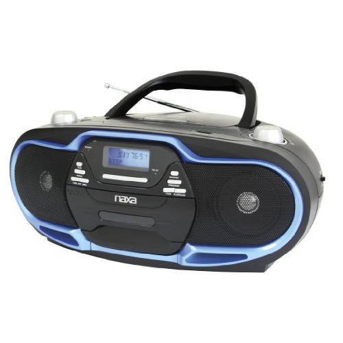 NAXA 전자제품 NPB-257 휴대용 MP3/ CD 플레이어, AM/ FM 스테레오 라디오 and USB 입력 (블랙/ 블루)