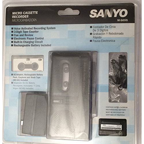 Sanyo M-5699 충전식 Microcassette 레코더