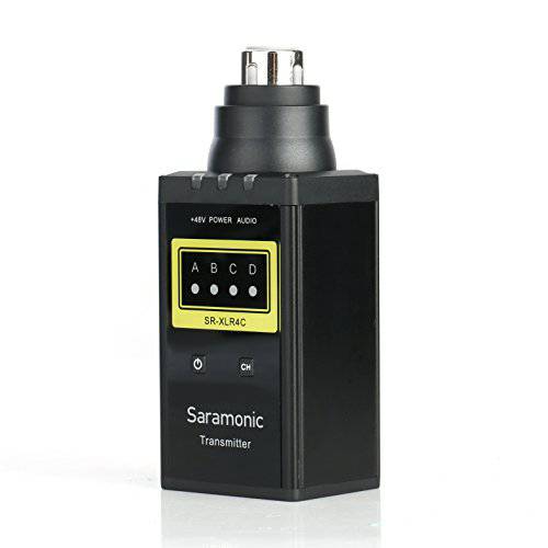 Saramonic VHF 무선 XLR Plug-On 마이크,마이크로폰 송신기 SR-WM4C 프로페셔널 비디오 마이크,마이크로폰 (SR-XLR4C)