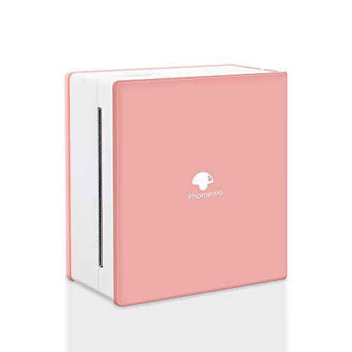Phomemo M02 휴대용 포켓 프린터- 미니 블루투스 무선 열 스티커 프린터 호환가능한 안드로이드 iOS 즉시 프린트 Fun, Retro-Style 포토, 미니 Life 어시스턴트, 질좋은 선물, 핑크