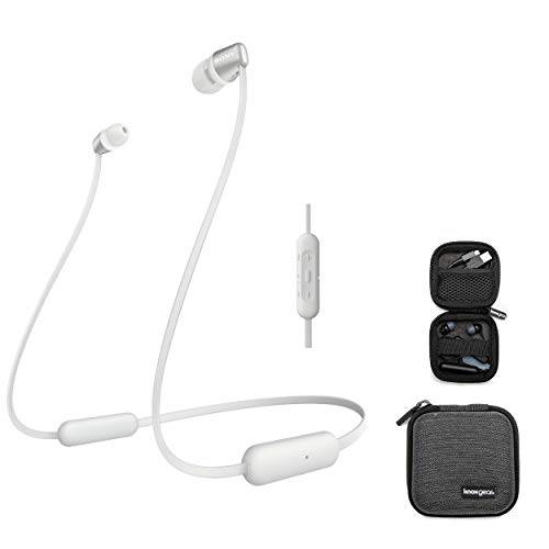 Sony WI-C310 무선 in-Ear 헤드폰,헤드셋, 화이트 (WIC310/ w) 하드 쉘 이어폰 케이스 번들,묶음
