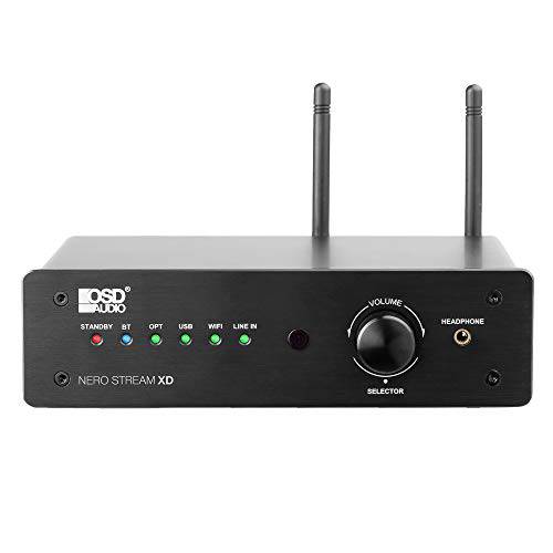 OSD Audio 200W Class D 스테레오 파워 앰프 - 2 채널 와이파이/ 블루투스 원격/ 어플, Nero 스트림
