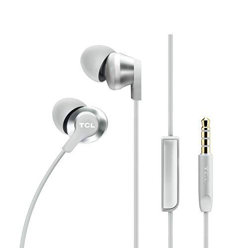 TCL ELIT200 In-Ear 이어폰, 이어버드 유선 헤드폰,헤드셋 Built-in 마이크, Hi-Res 사운드, 인체공학 호환, 12.2 mm 드라이버  시멘트 그레이