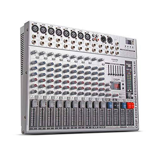 G-MARK GMX1200 프로페셔널 오디오 믹서,휘핑기 micriophone 콘솔 dj 음악 스튜디오 12 채널 8 mono 4 스테레오 7 브랜드 EQ 16 이펙트 USB 플레이
