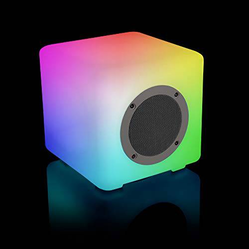 NVX GlowXP1 휴대용 블루투스 글로우 스피커 - 컬러 체인징 LEDs  원격 - 큰소리 스테레오 사운드 and 아삭아삭한 베이스 - IPX4-18 시간 재생시간