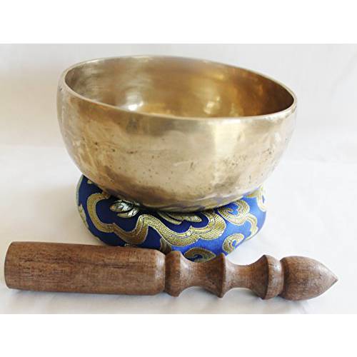 bowlsofnepal F5 5 에너제틱 팜 사이즈 Throat ’G’ 차크라 힐링 티벳 싱잉 그릇 Made in 네팔