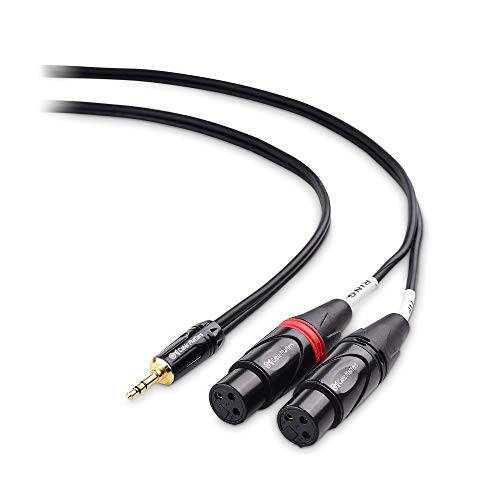Cable Matters 3.5mm 1/ 8 인치 TRS to 2 XLR 케이블, Male to Female Aux to 듀얼 XLR Breakout 케이블 - 6 Feet