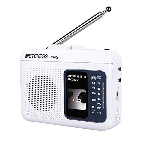 Retekess TR606 카세트 플레이어 휴대용 AM FM 라디오 워크맨 테이프 플레이어 레코더 지원 스탠다드 3.5mm 이어폰 롱 안테나