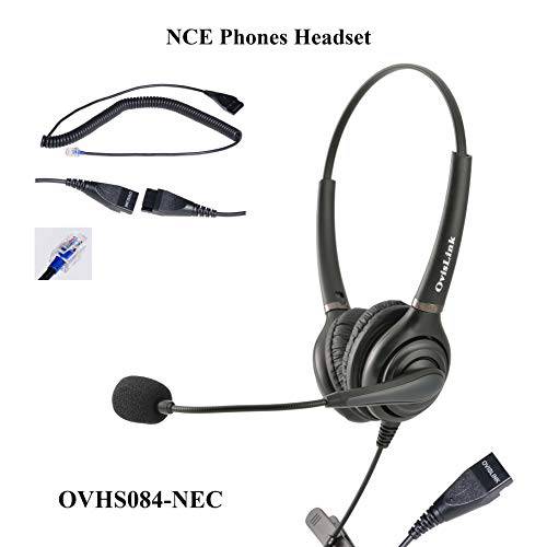 듀얼 이어 NEC 폰 헤드폰, 헤드셋 | 소음 캔슬링 마이크,마이크로폰 헤드폰, 헤드셋 호환가능한 SL1100&  모든 NEC 폰 | RJ9 헤드폰, 헤드셋 퀵 Disconnect 케이블 포함 | HD 음성 퀄리티 편안 모든-Day&  듀러블