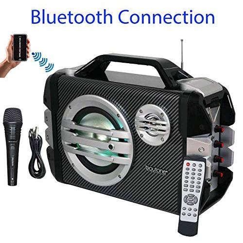 Boytone BT-51M 포트Able 블루투스 스피커 마이크,마이크로폰, FM 라디오, USB 포트 | MP3| AUX 포트S, 빌트 in 충전식 배터리 | 플래시 DJ 라이트 | 리모컨, 원격
