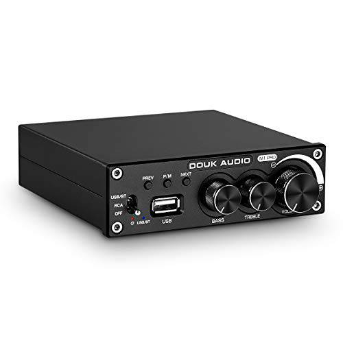 Douk Audio M1 프로 Hi-Fi 320W 블루투스 5.0 파워 앰프 스테레오 서브우퍼 앰프 USB 음악 플레이어
