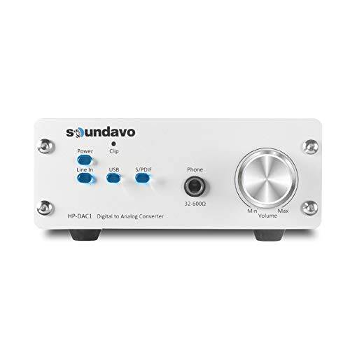Soundavo HP-DAC1 디지털 to 아날로그 컨버터, 변환기/  헤드폰 프리앰프 DAC S/ PDIF, 라인, USB 입력 PC/ 노트북