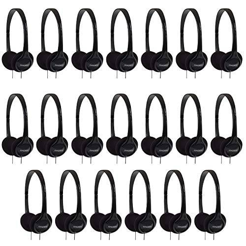 Koss KPH7 경량 휴대용 On-Ear 헤드폰,헤드셋 번들,묶음 (블랙, 20-Pack)