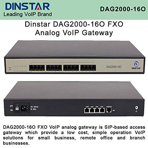 Dinstar VoIP 게이트웨이 DAG2000-16O FXO 아날로그 심플 Operate 16 FXO 포트