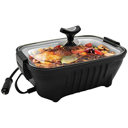 RoadPro RPSC200 12V 파워 서플라이 휴대용, 개인 사이즈 Roaster 차량용, 트럭, 캠핑, Tailgating  Cook or Re-Heat Delicious Meals and Leftovers