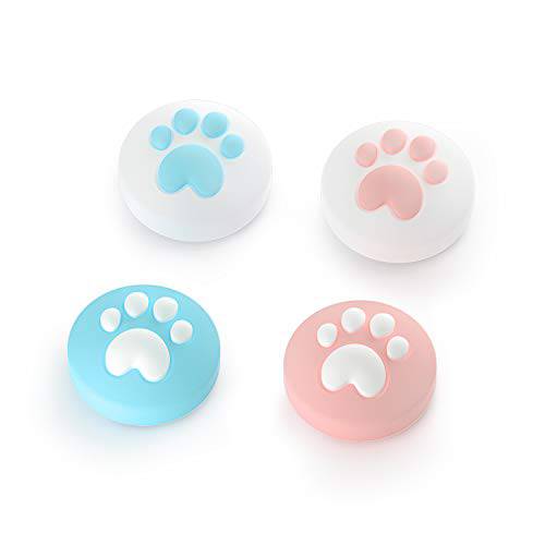 LeyuSmart Cat Claw 디자인 썸 그립 캡 조이스틱 캡 닌텐도스위치 라이트 소프트 실리콘 커버 조이콘 컨트롤러 핑크 블루 for for