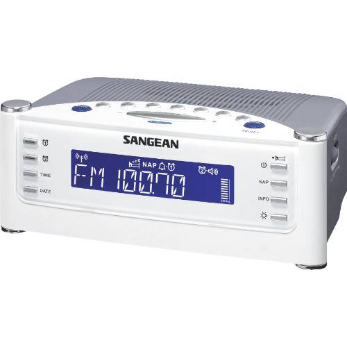 Sangean RCR-22 Atomic 시계 FM-RDS/ AM/ Aux-in 디지털 튜닝 시계 라디오