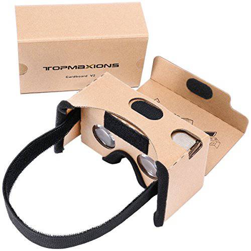 구글 카드보드, Topmaxions 3D VR VR DIY VR 헤드폰,헤드셋 3D 영화 and 게임 호환가능한  안드로이드&  애플 Up to 6 인치 간편 설정 머신