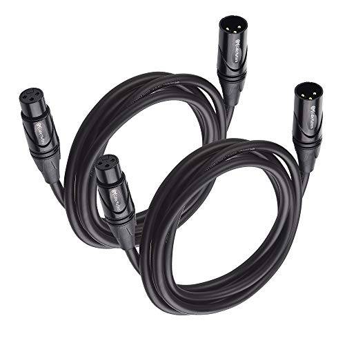 Cable Matters 2-Pack 프리미엄 XLR to XLR 마이크,마이크로폰 케이블 6 Feet