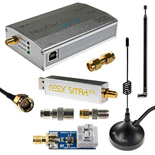 NooElec NESDR 스마트 XTR HF 번들,묶음: 300Hz-2.3GHz 소프트웨어 한정된 라디오 세트 LF/ HF/ UHF/ VHF. 포함 NESDR 스마트 XTR RTL-SDR, Ham It Up 플러스 Upconverter, 3 안테나, Balun, 어댑터