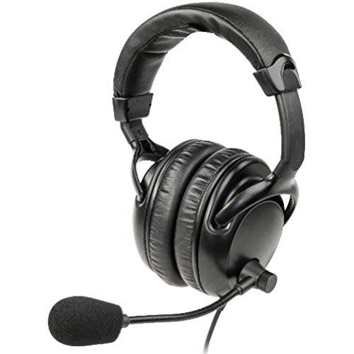 Listen Technologies LA-454 ListenTALK 헤드폰,헤드셋 4 Over Ears 듀얼 Built-in 붐 마이크,마이크로폰, 블랙 사용 LK-1 ListenTALK 트랜시버, Ideal Hands-Free Communications