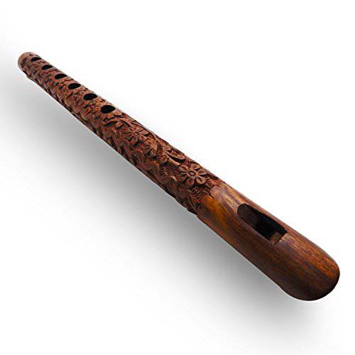 입구 Woodwind 악기 플루트 나무 전통 핸드 Carved 플루트, Great 사운드 Indian 뮤지컬 악기 플루트 브라운 컬러 13 인치