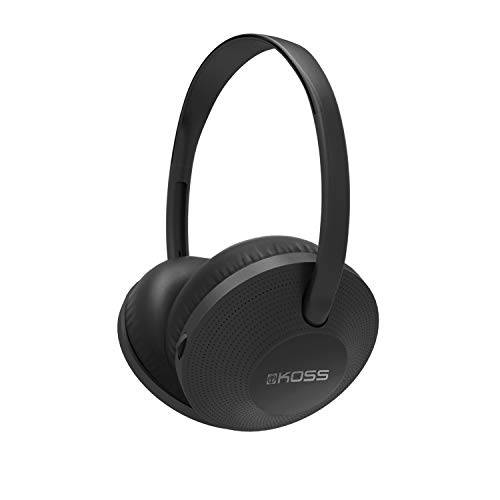 Koss KPH7 무선 블루투스 On-Ear 헤드폰,헤드셋, On-Board Controls 마이크,마이크로폰, 경량 휴대용 폴드 플랫 디자인 컴팩트 스토리지, 블랙