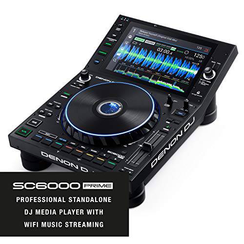 Denon DJ SC6000 프라임, 고급  프로페셔널 독립형 DJ 미디어 플레이어 와이파이 음악 스트리밍 and 10.1-Inch 터치스크린