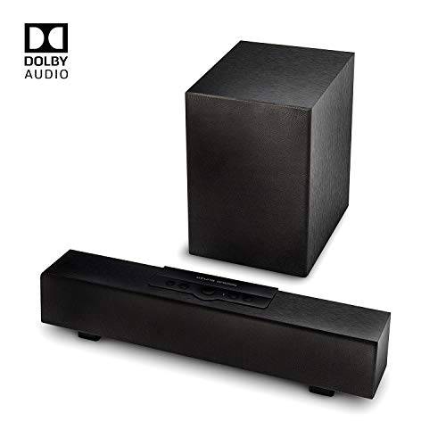 atune analog TV 유선 무선 사운드 바 2.1 채널 5.0 블루투스 스피커 무선 서브우퍼 호환가능한 Dolby 디지털 16 in 블랙 (SBB-A5520)