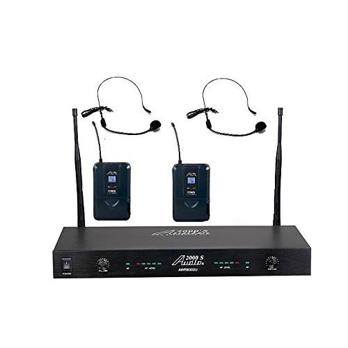 Audio2000’S AWM6002UH UHF 2-Channel 무선 헤드폰,헤드셋 시스템
