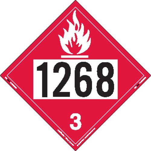 Labelmaster ZT2-1268 UN 1268 Flammable 리퀴드 Hazmat Placard, Tagboard (팩 of 25)