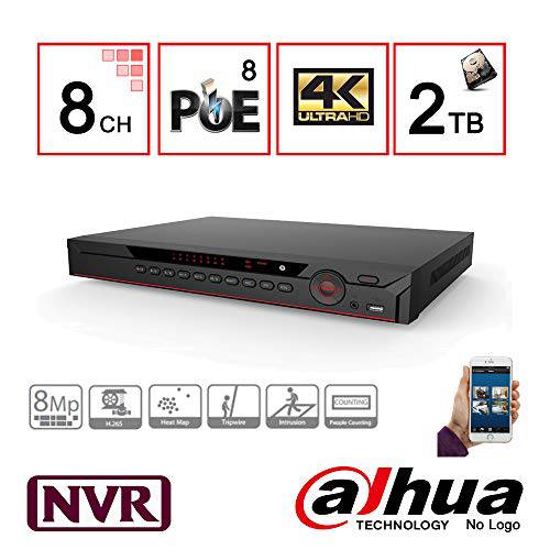 DahuaOEM NVR4208-8P-4KS2 8CH 1U 8PoE 4K& H.265 라이트 네트워크 비디오 레코더 2TB 하드디스크 Installed, IP NVR DVR XVR 감시 시스템