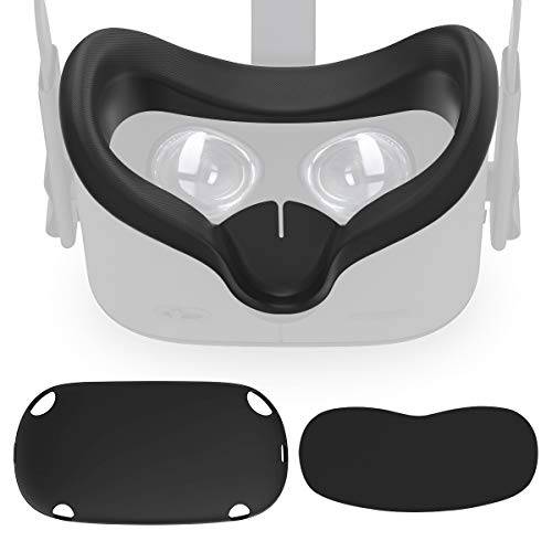 KIWISMART  실리콘 커버 마스크, 팩&  헤드 커버&  렌즈 프로텍트 커버 오큘러스 퀘스트 VR 악세사리 세트 땀방지 내광성