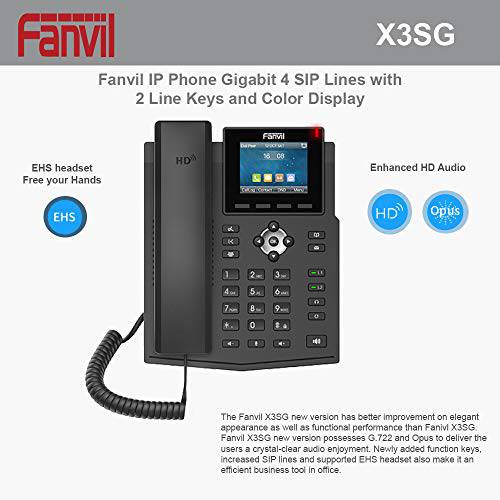 Fanvil X3SG IP 폰 기가비트 4 SIP Lines and 2 라인 키 and 컬러 디스플레이 2.8-inch