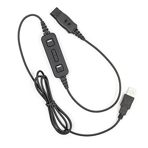 Leitner  퀵 Disconnect to USB 커넥터 케이블 스카이프 통화 컨트롤. Works PC and Mac, 포함 5-Year 워런티