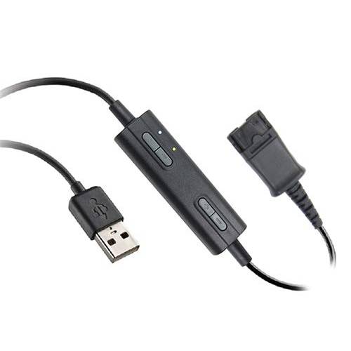 CallTek 헤드폰, 헤드셋 QD(Quick Disconnect) 커넥터 to USB 어댑터 볼륨 Adjuster, 음소거 스피커 and 마이크,마이크로폰 별도 호환가능한 Any Plantronics and VoiceJoy  헤드폰, 헤드셋 QD 커넥터