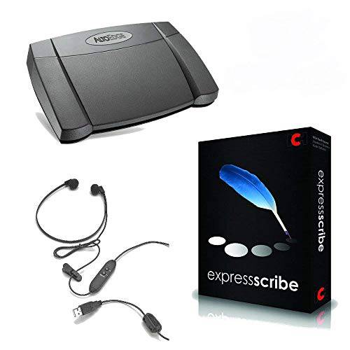 Express Scribe 프로 Transcription 키트 USB Foot 페달& USB Transcription 헤드폰,헤드셋