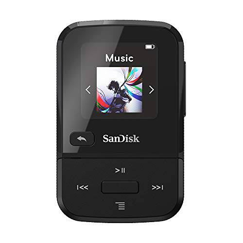 SanDisk 32GB 클립 스포츠 고 MP3 플레이어,  블랙 - led 스크린 and FM 라디오 - SDMX30-032G-G46K