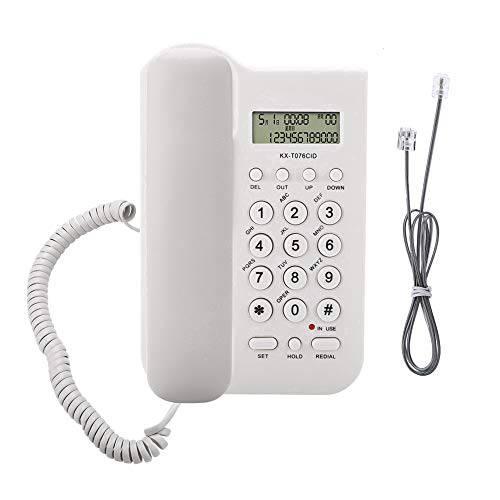Yoidesu KX-T076 유선 전화 데스크탑 유선전화 전화 가정용 호텔식 (화이트)