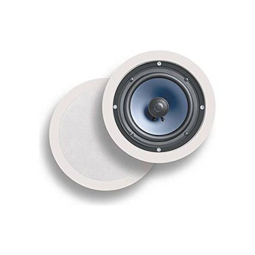 Polk Audio RC60i 2-way 프리미엄 In-Ceiling 6.5 Round-Speakers, 세트 of 2 Perfect-for Damp-and Humid 실내/ 아웃도어 Placement - 목욕, 부엌, 주방, 코팅 Porches (화이트, Paintable-Grille)