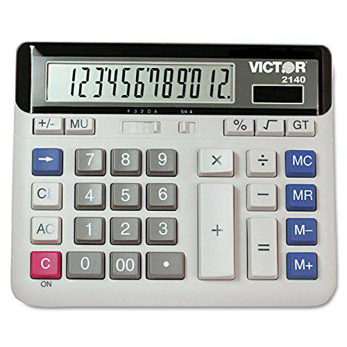Victor 2140 2140 데스크탑 비지니스 계산기, 12-Digit LCD