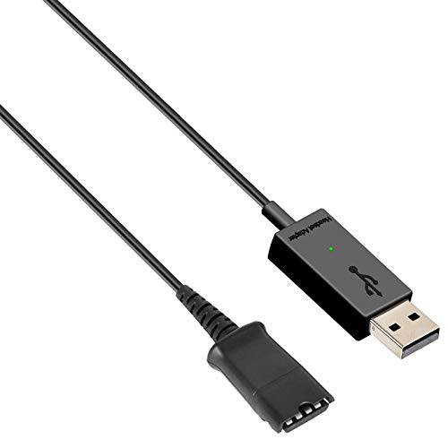 빠른연결해제 QD 케이블 to USB 플러그 어댑터 호환가능한 Plantronics 헤드폰,헤드셋 QD 커넥터 플러그 to Any 컴퓨터 노트북 VOIP 소프트폰