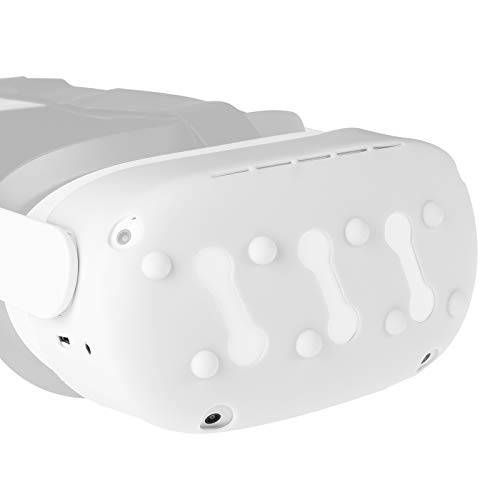 (2 팩) Ermorgen VR 헤드폰,헤드셋 보호 쉘 호환가능한 오큘러스 퀘스트 2, 실리콘 케이스 Shock-Resistant 헤드폰,헤드셋 커버 - 화이트