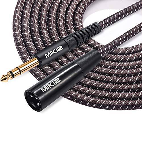 MIKIZ 10Ft 1/ 4 인치 TRS to XLR 남성 밸런스 케이블 Braided, 1-Pack