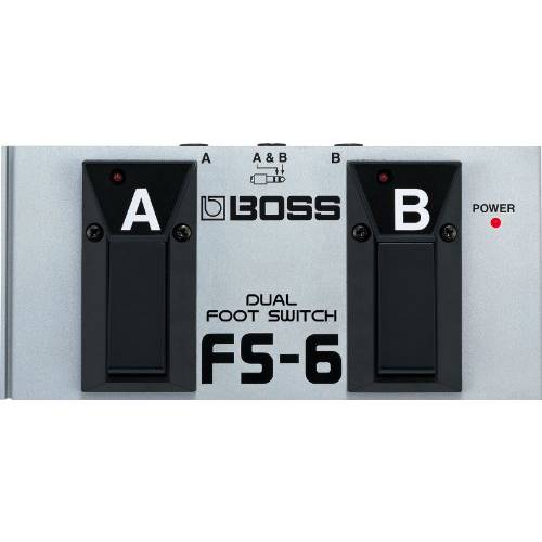 BOSS, 1/ 4-Inch 스트레이트 메탈 듀얼 Footswitch, Battery-Powered (FS-6)
