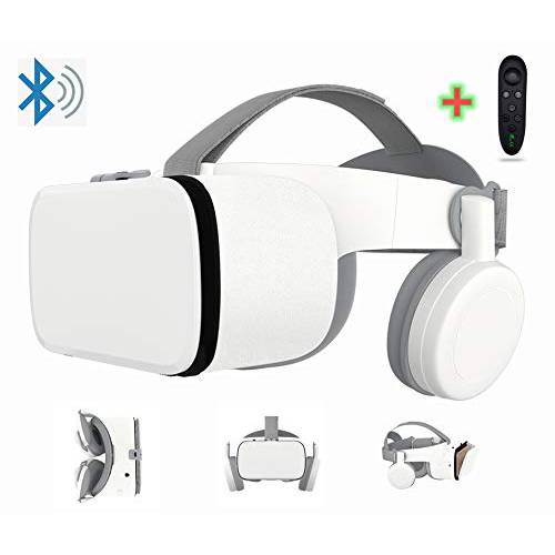 3D VR 헤드셋 무선 리모컨 블루투스, 3D VR 글라스  영화&  비디오 게임 Imax, 호환가능한 안드로이드 iOS 아이폰 12 11 프로 맥스 미니 X R S 8 7 삼성 4.7-6.2 핸드폰
