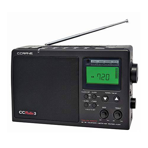 C. Crane CCRadio 3 롱 레인지 리셉션 AM, FM, NOAA 날씨 플러스 경보 and 2-Meter Ham 밴드 휴대용 디지털 라디오 블루투스