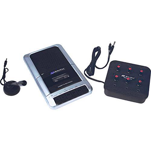 AmpliVox SL1039 휴대용 카세트 플레이어/ 레코더 and 6 스테이션 청취 센터